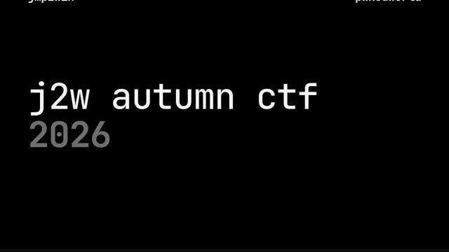 Открыта регистрация на j2w autumn ctf